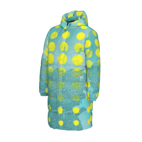 Warme Wintermantel mit Hundemotiv Eddy – Popart Hundemotiv, 90% Daunen, 10% Federn, bunt, stylisch, Schäferhund, Deutscher Schäferhund, German Shepherd, Mix, SOKA, Listenhund, Größe XS- 4XL - Kopie